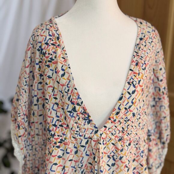 Summersalt Swim Coverup Boho Poncho Drawstring Womens small Crochet Beachy Pool - Picture 2 of 14